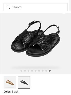 Geox Black Woven Crisscross Slingback Sandal
